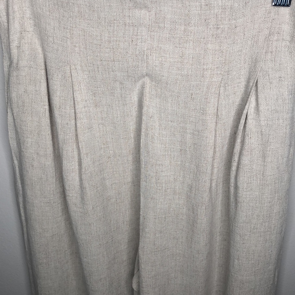 Oatmeal Beige Wide Leg Ankle High Waist Pant - Picture 7 of 10